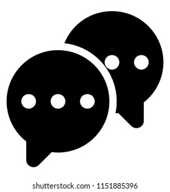 
Message bubbles kept side by side denoting icon for dialogue 
