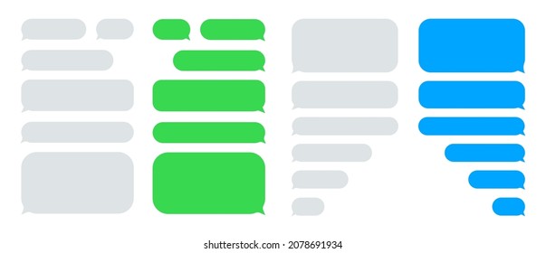 Message bubbles for messenger. Chat speech bubbles. Smartphone chat for text sms. Vector illustration.