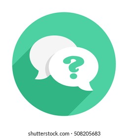Message Bubbles Question Long Shadow Icon