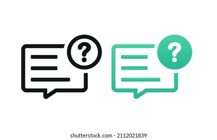 message bubbles with question mark. FAQ or forum icon. Vector illustration