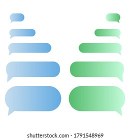 Message bubbles set. Empty messaging boxes template in flat gradient style vector illustration