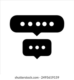 Message bubbles silhouette on white background. Message icon vector sign illustration design.