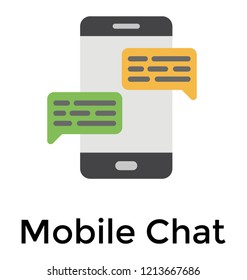 Message bubbles with smartphone depicting mobile chat 