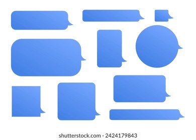 Message bubbles template for creating dialogues on white background. Text template bubbles. Mockup Web messenger interface. Speech bubbles for chat. Flat style vector illustration.