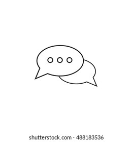 Message bubbles thin line icon, chat outline vector logo illustration, talk linear pictogram isolated on white