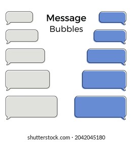 Message bubbles vector icons for chat. Vector imessage bubbles design template for messenger chat.