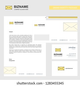 Message Business Letterhead, Envelope and visiting Card Design vector template