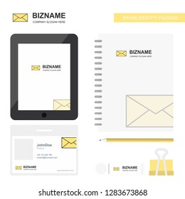 Message Business Logo, Tab App, Diary PVC Employee Card and USB Brand Stationary Package Design Vector Template