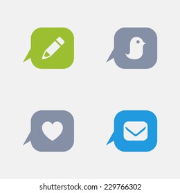 Message Button Icons. Granite Series. Simple glyph style icons in 4 versions. The icons are designed at 32x32 pixels.