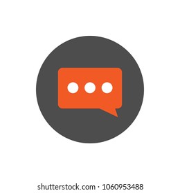 Message button. Speech balloon. Vector icon.