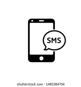 message by mobile phone icon vector