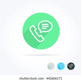 Message & Call Long Shadow Icon