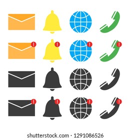 Message came different icons in flat style, vector