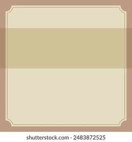 Message card background with square decorative frame on beige background. Notification board. Message board