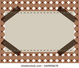 message card. Checked Pattern Wallpaper.Masking tape