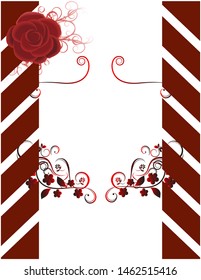 The message card designed ribbon and rose and flowers.