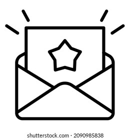 message card email letter envelope single isolated icon with outline style