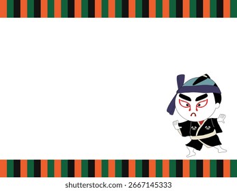 message card featuring Kabuki actor