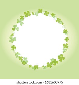Message card on clover leaf background.