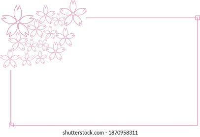Una tarjeta de mensaje de flores de cerezo rosadas.