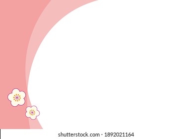 Tarjeta de mensaje con flores de ciruela. Ilustración vectorial.