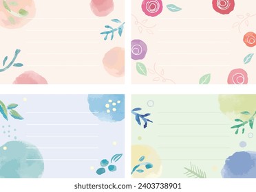 Message card set natural plants