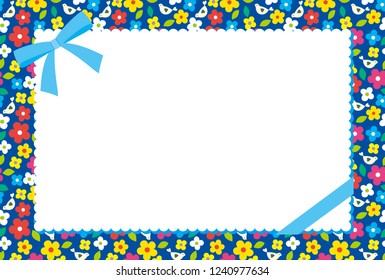 Message card of the small floral design