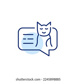 Message from a cat. Pixel perfect, editable stroke line icon