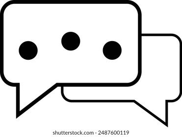 Message chart symbol, question and comments icon, bubble message outline circle, speech talk outline symbol, conversation sign outline