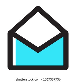 message chat in blue fill line icon ui ux