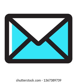 message chat in blue fill line icon ui ux