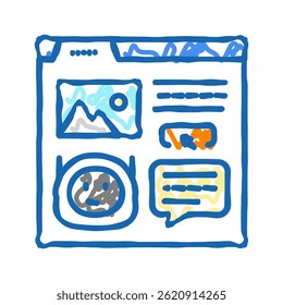 message chat bot doodle icon sketch vector. message chat bot sign. isolated symbol illustration