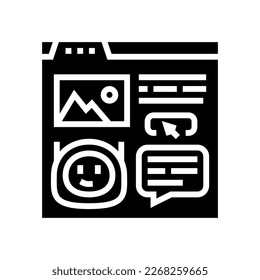 message chat bot glyph icon vector. message chat bot sign. isolated symbol illustration