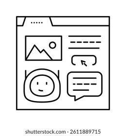 message chat bot line icon vector. message chat bot sign. isolated contour symbol black illustration