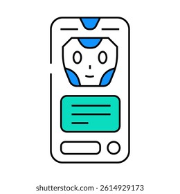 message chat bot line icon vector. message chat bot sign. isolated symbol illustration