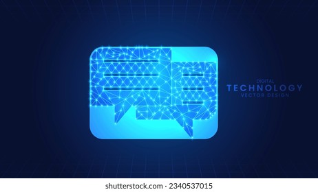 Message chat box. Modern digital low polygon style