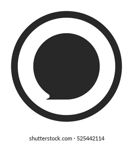 Message chat bubble symbol sign silhouette icon on background