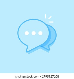 Message Chat Bubbles Blue Vector Icon Background