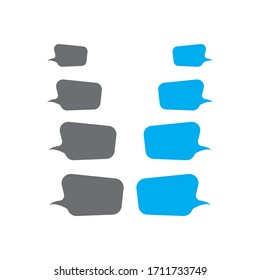 Diseño de iconos de burbujas de chat de mensajes. ilustración vectorial