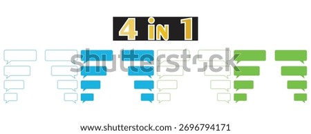 Message Chat Bubbles, Multiple Blank Speech Box Template