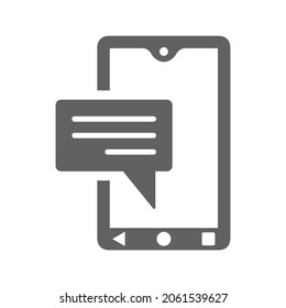 Message, chat, chatting icon. Gray vector graphics.