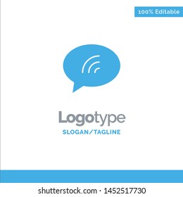Message, Chat, Chatting, Sand Blue Solid Logo Template. Place for Tagline