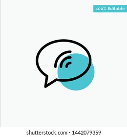 Message, Chat, Chatting, Sand turquoise highlight circle point Vector icon