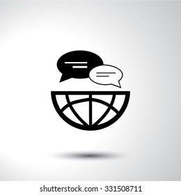 Message chat communication global sign flat icon