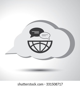 Message chat communication global sign flat icon