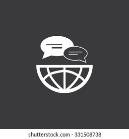Message chat communication global sign flat icon
