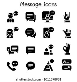 Message, Chat, discussion icon set 