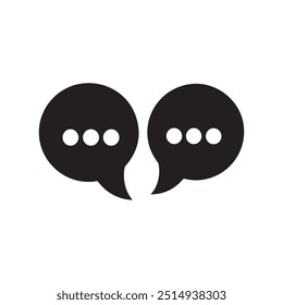 Icono de chat de mensajes de contacto negro letra de texto diseño de fondo.