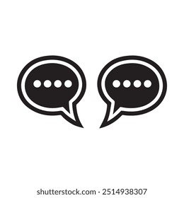 Icono de chat de mensajes de contacto negro letra de texto diseño de fondo.
