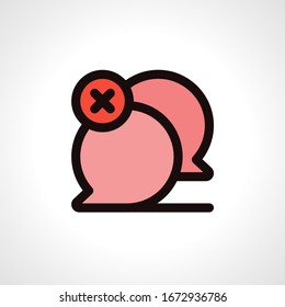 icono de mensaje y chat esquema rosado 